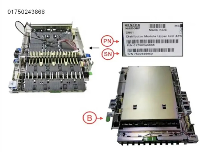 Partes de la máquina ATM Wincor Distribuidor módulo Unidad superior ATS 01750243868 1750243868