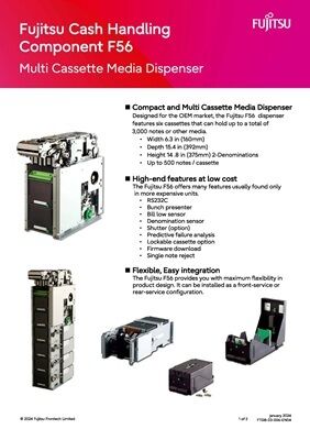 Buen precio Fujitus F56-BDU El F56 es un dispensador de billetes ideal para las funciones de pago, quioscos y cajeros automáticos Fujitsu F56 F53 Dispensador de facturas en efectivo en stock Whats App: +86 18138781425 en línea